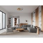 Plafonieră MDF cu aspect de lemn închis, plastic negru mat, plastic opal, LxLxA: 380x360x65mm, incl. LED 24W 230V, 3320lm Sursa, ieșire 1100lm, 3000K - imagine 3