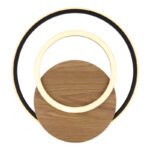 Plafonieră MDF cu aspect de lemn închis, plastic negru mat, plastic opal, LxLxA: 380x360x65mm, incl. LED 24W 230V, 3320lm Sursa, ieșire 1100lm, 3000K - imagine 5