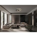 Plafonieră MDF gri mat, plastic șampanie mat, plastic opal, LxLxA: 380x360x65mm, incl. LED 24W 230V, 3320lm Sursă, ieșire 1100lm, 3000K