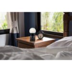Lampă de masă din metal negru mat, acrilic cu efect de cristal, reglabil, variator de intensitate luminoasă cu atingere continuă, culori fixabile, memorie, Acu CR18650 1200mAh, ø: 105mm I: 200mm, LED 2,5W 12V, sursă 243lm, ieșire 173lm, CCT2700-6500K - imagine 2