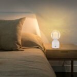 Lampă de masă din metal alb mat, acrilic cu efect de cristal, reglabil, variator de intensitate luminoasă cu atingere continuă, culori fixabile, memorie, Acu CR18650 1200mAh, ø: 105mm, I: 200mm, LED 2,5W 12V, sursă 243lm, ieșire 173lm, CCT 2700-6500K - imagine 3