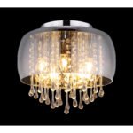 Plafoniera cromată, sticlă fumurie, cristale de sticlă transparente, D: 350, H: 280, excl 5xE14 25W 230V - imagine 3