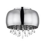 Plafoniera cromată, sticlă fumurie, cristale de sticlă transparente, D: 350, H: 280, excl 5xE14 25W 230V - imagine 4