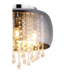 Plafoniera cromată, sticlă fumurie, cristale de sticlă transparente, D: 350, H: 280, excl 5xE14 25W 230V - imagine 5