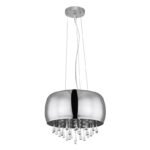 Suspensie cromată, sticlă fumurie, cristale de sticlă transparente, D: 350, H: 1200, excl 5xE14 25W 230V - imagine 3