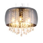 Suspensie cromată, sticlă fumurie, cristale de sticlă transparente, D: 350, H: 1200, excl 5xE14 25W 230V - imagine 4