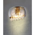 Aplica de perete  cromată, sticlă fumurie, cristale de sticlă transparente, WxH: 280x175, AL: 145, excl 2xG9 28W 230V - imagine 2