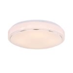 Plafoniera, metal alb, plastic mat, inel cromat, Décor sparkle, cu întrerupător la perete, functie cu memorie, D: 375, H: 75, inclusiv 1xLED 24W 230V, ieșire 1800lm, CCT 3.000-4000-6.000K