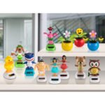 Lampa solara din plastic multicolor, oscilant de soare, set 12 buc, 1 bucata din fiecare figurina, LxH: 110x70x110mm, amestecat