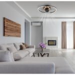 Ventilator de tavan metal/alu negru mat,metal aspect lemn închis,plastic opal,dimmable,mai multe niveluri prin comutator de perete,telecomandă, 20m², LxLxA:420x280x144mm, øfrunzei:28 cm, LED 24W 230V, sursă 150-2800lm, ieșire 28-490lm, CCT 2700-6500K - imagine 2