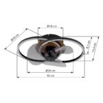 Ventilator de tavan metal/alu negru mat,metal aspect lemn închis,plastic opal,dimmable,mai multe niveluri prin comutator de perete,telecomandă, 20m², LxLxA:420x280x144mm, øfrunzei:28 cm, LED 24W 230V, sursă 150-2800lm, ieșire 28-490lm, CCT 2700-6500K - imagine 6