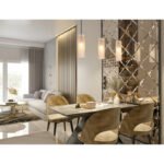 Lampa suspendată metal auriu, sticlă chihlimbar, cablu textil negru, înălțimea poate fi scurtată, LxLxA: 650x80x1200mm, excl. 3x E14 40W 230V - imagine 2