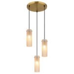 Lampa suspendata metalică aurie, sticlă chihlimbar, cablu textil negru, înălțimea poate fi scurtată, ø: 350mm, H: 1200mm, excl. 3x E14 40W 230V