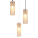 Lampa suspendata metalică aurie, sticlă chihlimbar, cablu textil negru, înălțimea poate fi scurtată, ø: 350mm, H: 1200mm, excl. 3x E14 40W 230V - imagine 4