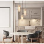 Lampa suspendata metalică aurie, sticlă chihlimbar, cablu textil negru, înălțimea poate fi scurtată, ø: 350mm, H: 1200mm, excl. 3x E14 40W 230V