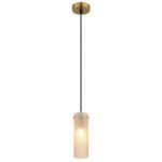 Lampa suspendata metal auriu, sticlă chihlimbar, cablu textil negru, înălțimea poate fi scurtată, ø: 100mm, H: 1200mm, excl. 1x E14 40W 230V
