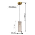 Lampa suspendata metal auriu, sticlă chihlimbar, cablu textil negru, înălțimea poate fi scurtată, ø: 100mm, H: 1200mm, excl. 1x E14 40W 230V - imagine 6