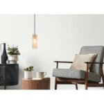 Lampa suspendata metal auriu, sticlă chihlimbar, cablu textil negru, înălțimea poate fi scurtată, ø: 100mm, H: 1200mm, excl. 1x E14 40W 230V
