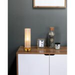Lampă de masă metal auriu, sticlă chihlimbar, cablu PVC negru, comutator basculant pe cablu, ø: 100mm, H: 285mm, lungime cablu 1500mm, excl. 1x E14 40W 230V - imagine 2
