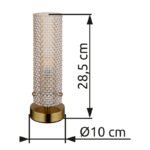 Lampă de masă metal auriu, sticlă chihlimbar, cablu PVC negru, comutator basculant pe cablu, ø: 100mm, H: 285mm, lungime cablu 1500mm, excl. 1x E14 40W 230V - imagine 6