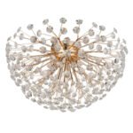 Plafonieră metalică aurie, cristale K9 transparente, ø: 600mm, H: 325mm, incl. 6x G9 LED 3.5W 230V, 350lm sursă, 350lm ieșire, 3000K, incl. bec LED 10676 - imagine 4