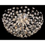 Plafonieră metal cromat, cristale K9 fumurii, transparente, ø: 600mm, H: 325mm, incl. 6x G9 LED 3.5W 230V, 350lm sursă, 350lm ieșire, 3000K, incl. bec LED 10676 - imagine 3