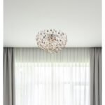 Plafonieră metal cromat, cristale K9 fumurii, transparente, ø: 600mm, H: 325mm, incl. 6x G9 LED 3.5W 230V, 350lm sursă, 350lm ieșire, 3000K, incl. bec LED 10676