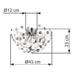 Plafonieră metal cromat, cristale K9 fumurii, transparente, ø: 450mm, H: 250mm, incl. 4x G9 LED 3.5W 230V, 350lm sursă, 350lm ieșire, 3000K, incl. bec LED 10676 - imagine 6