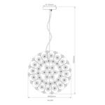 Candelabru metalic auriu, cristale K9 transparente, cablu PVC transparent, înălțimea poate fi scurtată, ø: 400mm, H: 1500mm, incl. 8x G9 LED 3.5W 230V, 350lm sursă, 350lm ieșire, 3000K, incl. bec LED 10676 - imagine 5