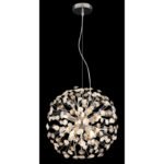 Candelabru din metal cromat, cristale K9 de culoare fumurie, clar, cablu PVC transparent, înălțimea poate fi scurtată, ø: 400mm, H: 1500mm, incl. 8x G9 LED 3.5W 230V, 350lm sursă, 350lm ieșire, 3000K, incl. bec LED 10676 - imagine 3