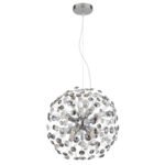Candelabru din metal cromat, cristale K9 de culoare fumurie, clar, cablu PVC transparent, înălțimea poate fi scurtată, ø: 400mm, H: 1500mm, incl. 8x G9 LED 3.5W 230V, 350lm sursă, 350lm ieșire, 3000K, incl. bec LED 10676 - imagine 4