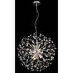 Candelabru din metal cromat, cristale K9 de culoare fumurie, clar, cablu PVC transparent, înălțimea poate fi scurtată, ø: 600mm, H: 1500mm, incl. 9x G9 LED 3.5W 230V, 350lm sursă, 350lm ieșire, 3000K, incl. bec LED 10676 - imagine 3