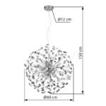 Candelabru din metal cromat, cristale K9 de culoare fumurie, clar, cablu PVC transparent, înălțimea poate fi scurtată, ø: 600mm, H: 1500mm, incl. 9x G9 LED 3.5W 230V, 350lm sursă, 350lm ieșire, 3000K, incl. bec LED 10676 - imagine 6