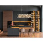 Candelabru metalic auriu, cristale K9 transparente, cablu PVC transparent, înălțimea poate fi scurtată, LxLxA: 900x300x1500mm, incl. 12x G9 LED 3.5W 230V, 350lm sursă, 350lm ieșire, 3000K, incl. bec LED 10676