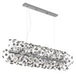 Candelabru din metal cromat, cristale K9 de culoare fumurie, clar, cablu PVC transparent, înălțimea poate fi scurtată, LxLxA: 900x300x1500mm, incl. 12x G9 LED 3.5W 230V, 350lm sursă, 350lm ieșire, 3000K, incl. bec LED 10676 - imagine 4