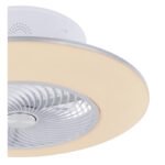 Ventilator de tavan metal/acrilic alb, reglabil, funcție de memorie, lumină de noapte, temporizator, telecomandă, putere maximă a motorului 33W, 24m², 870/1050/1130 RPM, ø:580mm H:220mm, incl. LED 36W 230V, 4500lm sursă, 2200lm ieșire, CCT 3000-6000K - imagine 5