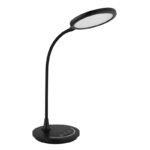 Lampă de masă plastic negru mat, silicon negru mat, touch on/off, dimmable, dimmer tactil continu, funcție de memorie, incl. adaptor, flexibil, 314x154x383mm, cablu 1300mm, inc. LED 12W 230V, 105-1050lm sursă, 39-520lm ieșire, CCT 3000-5700K - imagine 3