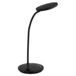 Lampă de masă plastic negru mat, silicon negru mat, touch on/off, dimmable, dimmer tactil continu, funcție de memorie, incl. adaptor, flexibil, 314x154x383mm, cablu 1300mm, inc. LED 12W 230V, 105-1050lm sursă, 39-520lm ieșire, CCT 3000-5700K - imagine 5
