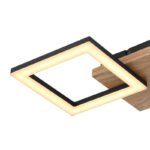 Plafoniera metal negru mat, lemn maro inchis, plastic alb, LxLxA: 460x225x70mm, cu LED 18W 230V, sursa 2100lm, iesire 1200lm, 3000K - imagine 5