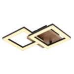 Plafoniera metal negru mat, lemn maro inchis, plastic alb, LxLxA: 460x225x70mm, cu LED 18W 230V, sursa 2100lm, iesire 1200lm, 3000K - imagine 6