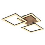 Plafoniera metal negru mat, lemn maro inchis, plastic alb, LxLxA: 660x310x75mm, inclusiv LED 30W 230V, sursa 3400lm, iesire 2200lm, 3000K - imagine 5