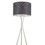 Lampadar nichel mat, textil negru argintiu metalizat, abajur cu perforații pentru décor, cablu de 1,8 m, comutator, D: 620, H: 1600, excl. 1xE27 60W 230V. - imagine 4