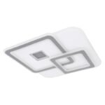 Plafoniera, metal alb/acryl, Google Assistant+Alexa, Memoryfunktion, lumina de veghe, dimabila, telecomanda, schimbare culoare lumina, 500x500x60, LED 50W 230V, 6800lm Source, 3600lm Output, CCT 3000-6500K - imagine 3