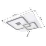 Plafoniera, metal alb/acryl, Google Assistant+Alexa, Memoryfunktion, lumina de veghe, dimabila, telecomanda, schimbare culoare lumina, 500x500x60, LED 50W 230V, 6800lm Source, 3600lm Output, CCT 3000-6500K - imagine 6