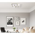 Plafoniera, metal alb/acryl, Google Assistant+Alexa, Memoryfunktion, lumina de veghe, dimabila, telecomanda, schimbare culoare lumina, 500x500x60, LED 50W 230V, 6800lm Source, 3600lm Output, CCT 3000-6500K