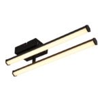 Plafonieră, plastic negru mat, plastic negru mat, plastic opal, pivotant / pivotant, profile hexagonale, LxLxA: 500x70x84mm, incl. LED 12W 230V, sursă 1320lm, ieșire 860lm, 3000K - imagine 5