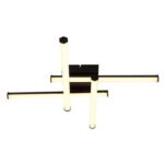 Plafonieră, plastic negru mat, plastic negru mat, plastic opal, pivotant / pivotant, profile hexagonale, LxWxH: 500x500x88mm, incl. LED 24W 230V, sursă 2490lm, ieșire 1470lm, 3000K - imagine 4