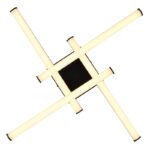 Plafonieră, plastic negru mat, plastic negru mat, plastic opal, pivotant / pivotant, profile hexagonale, LxWxH: 500x500x88mm, incl. LED 24W 230V, sursă 2490lm, ieșire 1470lm, 3000K - imagine 5