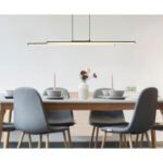 Suspensie metal negru mat, plastic negru mat, plastic opal, înălțimea poate fi scurtată, profile hexagonale, LxLxA: 1100x60x1200mm, incl. LED 24W 230V, sursă 2530lm, ieșire 1800lm, 3000K - imagine 2