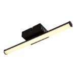 Plafonieră plastic negru mat, plastic negru mat, plastic opal, profil hexagonal, LxLxH: 342x70x56mm, incl. LED 6W 230V, sursă 780lm, ieșire 540lm, 3000K